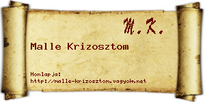 Malle Krizosztom névjegykártya